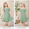 imageZando Girls Dresses Tie Back Dress for Girls Ruffle Short Sleeve Dresses Tween Kids Off Shoulder Junior Dress 616 YearsMint Green