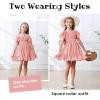 imageZando Girls Dresses Tie Back Dress for Girls Ruffle Short Sleeve Dresses Tween Kids Off Shoulder Junior Dress 616 YearsPink