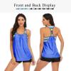 imageZando Tankini Bathing Suits for Women Sport Womens Swimsuits Athletic Two Piece Swimsuit for Women Tankini Top with ShortsBlue Floral