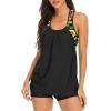 imageZando Tankini Bathing Suits for Women Sport Womens Swimsuits Athletic Two Piece Swimsuit for Women Tankini Top with ShortsSunflower