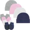 4 Pack 7 White/Pink/Grey/Dark Blue