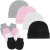 4 Pack 8 Black/Pink/Grey/White