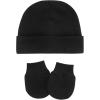 imageZando Baby Hats and Mittens Unisex Infant Beanie Caps Newborn Hospital Hat with Scratch Mitten Set for Baby Boys Grils HatsBlack