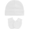 imageZando Baby Hats and Mittens Unisex Infant Beanie Caps Newborn Hospital Hat with Scratch Mitten Set for Baby Boys Grils HatsWhite
