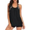 imageZando Tankini Bathing Suits for Women Sport Womens Swimsuits Athletic Two Piece Swimsuit for Women Tankini Top with ShortsLeopard