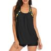 imageZando Tankini Bathing Suits for Women Sport Womens Swimsuits Athletic Two Piece Swimsuit for Women Tankini Top with ShortsSunflower