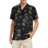 imageZando 80s 90s Hawaiian Shirt for Men Short Sleeve 80s 90s Outfit Funny Hawaiian Shirts Party Disco OutfitBlackneon