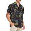 imageZando 80s 90s Hawaiian Shirt for Men Short Sleeve 80s 90s Outfit Funny Hawaiian Shirts Party Disco OutfitBlackneon
