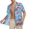 imageZando 80s 90s Hawaiian Shirt for Men Short Sleeve 80s 90s Outfit Funny Hawaiian Shirts Party Disco OutfitC Blue