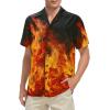 imageZando 80s 90s Hawaiian Shirt for Men Short Sleeve 80s 90s Outfit Funny Hawaiian Shirts Party Disco OutfitFlames