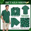 imageZando 80s 90s Hawaiian Shirt for Men Short Sleeve 80s 90s Outfit Funny Hawaiian Shirts Party Disco OutfitGreen  White Clover