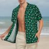 imageZando 80s 90s Hawaiian Shirt for Men Short Sleeve 80s 90s Outfit Funny Hawaiian Shirts Party Disco OutfitGreen  White Clover