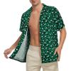 imageZando 80s 90s Hawaiian Shirt for Men Short Sleeve 80s 90s Outfit Funny Hawaiian Shirts Party Disco OutfitGreen  White Clover