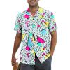 imageZando 80s 90s Hawaiian Shirt for Men Short Sleeve 80s 90s Outfit Funny Hawaiian Shirts Party Disco OutfitGreentangram
