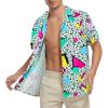 imageZando 80s 90s Hawaiian Shirt for Men Short Sleeve 80s 90s Outfit Funny Hawaiian Shirts Party Disco OutfitGreentangram