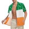 imageZando 80s 90s Hawaiian Shirt for Men Short Sleeve 80s 90s Outfit Funny Hawaiian Shirts Party Disco OutfitIrish Flag
