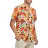 imageZando 80s 90s Hawaiian Shirt for Men Short Sleeve 80s 90s Outfit Funny Hawaiian Shirts Party Disco OutfitOrange Flower