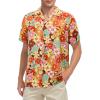 imageZando 80s 90s Hawaiian Shirt for Men Short Sleeve 80s 90s Outfit Funny Hawaiian Shirts Party Disco OutfitOrange Flower