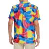 imageZando 80s 90s Hawaiian Shirt for Men Short Sleeve 80s 90s Outfit Funny Hawaiian Shirts Party Disco OutfitRedyellowblue