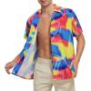 imageZando 80s 90s Hawaiian Shirt for Men Short Sleeve 80s 90s Outfit Funny Hawaiian Shirts Party Disco OutfitRedyellowblue