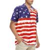 imageZando Hawaiian Shirt for Men Funny Animal Tropical Shirts for Men Short Sleeve Button Down Vacation Shirt Summer Beach ShirtAmerican Flag