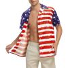 imageZando Hawaiian Shirt for Men Funny Animal Tropical Shirts for Men Short Sleeve Button Down Vacation Shirt Summer Beach ShirtAmerican Flag