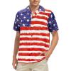 imageZando Hawaiian Shirt for Men Funny Animal Tropical Shirts for Men Short Sleeve Button Down Vacation Shirt Summer Beach ShirtAmerican Flag