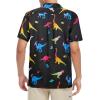 imageZando Hawaiian Shirt for Men Funny Animal Tropical Shirts for Men Short Sleeve Button Down Vacation Shirt Summer Beach ShirtBlack Dinosaur