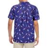 imageZando Hawaiian Shirt for Men Funny Animal Tropical Shirts for Men Short Sleeve Button Down Vacation Shirt Summer Beach ShirtBlue Vertigo