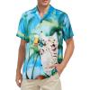 imageZando Hawaiian Shirt for Men Funny Animal Tropical Shirts for Men Short Sleeve Button Down Vacation Shirt Summer Beach ShirtCoconut Cat