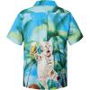 imageZando Hawaiian Shirt for Men Funny Animal Tropical Shirts for Men Short Sleeve Button Down Vacation Shirt Summer Beach ShirtCoconut Cat