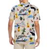 imageZando Hawaiian Shirt for Men Funny Animal Tropical Shirts for Men Short Sleeve Button Down Vacation Shirt Summer Beach ShirtCurise Duck