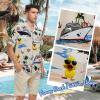 imageZando Hawaiian Shirt for Men Funny Animal Tropical Shirts for Men Short Sleeve Button Down Vacation Shirt Summer Beach ShirtCurise Duck