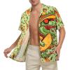 imageZando Hawaiian Shirt for Men Funny Animal Tropical Shirts for Men Short Sleeve Button Down Vacation Shirt Summer Beach ShirtDinosaur