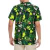 imageZando Hawaiian Shirt for Men Funny Animal Tropical Shirts for Men Short Sleeve Button Down Vacation Shirt Summer Beach ShirtGreen Alien