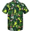 imageZando Hawaiian Shirt for Men Funny Animal Tropical Shirts for Men Short Sleeve Button Down Vacation Shirt Summer Beach ShirtGreen Alien