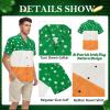 imageZando Hawaiian Shirt for Men Funny Animal Tropical Shirts for Men Short Sleeve Button Down Vacation Shirt Summer Beach ShirtIrish Flag