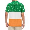 imageZando Hawaiian Shirt for Men Funny Animal Tropical Shirts for Men Short Sleeve Button Down Vacation Shirt Summer Beach ShirtIrish Flag