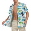 imageZando Hawaiian Shirt for Men Funny Animal Tropical Shirts for Men Short Sleeve Button Down Vacation Shirt Summer Beach ShirtOrangutan Surfing