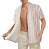 imageZando Hawaiian Shirt for Men Funny Animal Tropical Shirts for Men Short Sleeve Button Down Vacation Shirt Summer Beach ShirtRainbow Stripes