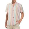 imageZando Hawaiian Shirt for Men Funny Animal Tropical Shirts for Men Short Sleeve Button Down Vacation Shirt Summer Beach ShirtRainbow Stripes