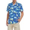imageZando Hawaiian Shirt for Men Funny Animal Tropical Shirts for Men Short Sleeve Button Down Vacation Shirt Summer Beach ShirtShark Lilies