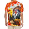 imageZando Hawaiian Shirt for Men Funny Animal Tropical Shirts for Men Short Sleeve Button Down Vacation Shirt Summer Beach ShirtTurkey Painting