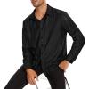imageZando Mens Disco Shirt Outfit Retro 70s Shirts for Men Sequin Glitter Long Sleeve Button Down Disco Outfits Party CostumeBlack