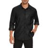 imageZando Mens Disco Shirt Outfit Retro 70s Shirts for Men Sequin Glitter Long Sleeve Button Down Disco Outfits Party CostumeBlack