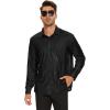 imageZando Mens Disco Shirt Outfit Retro 70s Shirts for Men Sequin Glitter Long Sleeve Button Down Disco Outfits Party CostumeBlack