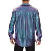 imageZando Mens Disco Shirt Outfit Retro 70s Shirts for Men Sequin Glitter Long Sleeve Button Down Disco Outfits Party CostumeBule  Purple