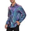 imageZando Mens Disco Shirt Outfit Retro 70s Shirts for Men Sequin Glitter Long Sleeve Button Down Disco Outfits Party CostumeBule  Purple