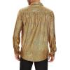 imageZando Mens Disco Shirt Outfit Retro 70s Shirts for Men Sequin Glitter Long Sleeve Button Down Disco Outfits Party CostumeZ Gold