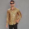 imageZando Mens Disco Shirt Outfit Retro 70s Shirts for Men Sequin Glitter Long Sleeve Button Down Disco Outfits Party CostumeZ Gold